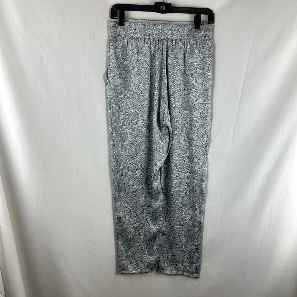 J.McLaughlin Tia Pant Desert Scale Snakeskin Print Gray Drawstring Tapered Small